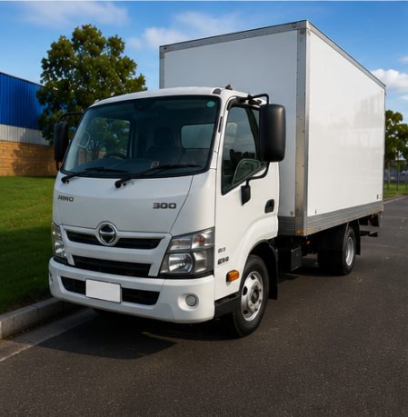 Freedom Hive Transport Hino 300 Pantech truck, front view